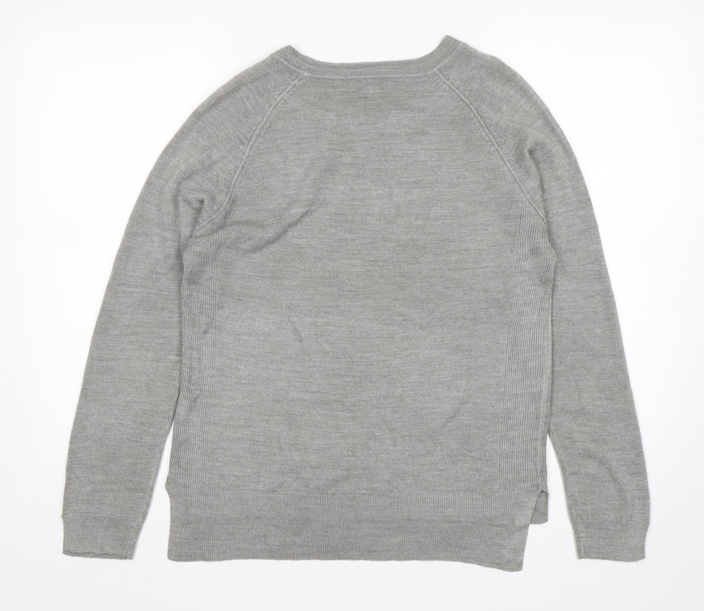 Primark Womens Grey Round Neck  Acrylic Pullover Jumper Size M