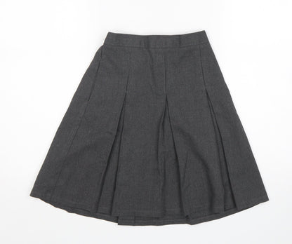 M&S Girls Grey  Polyester A-Line Skirt Size 9-10 Years  Regular