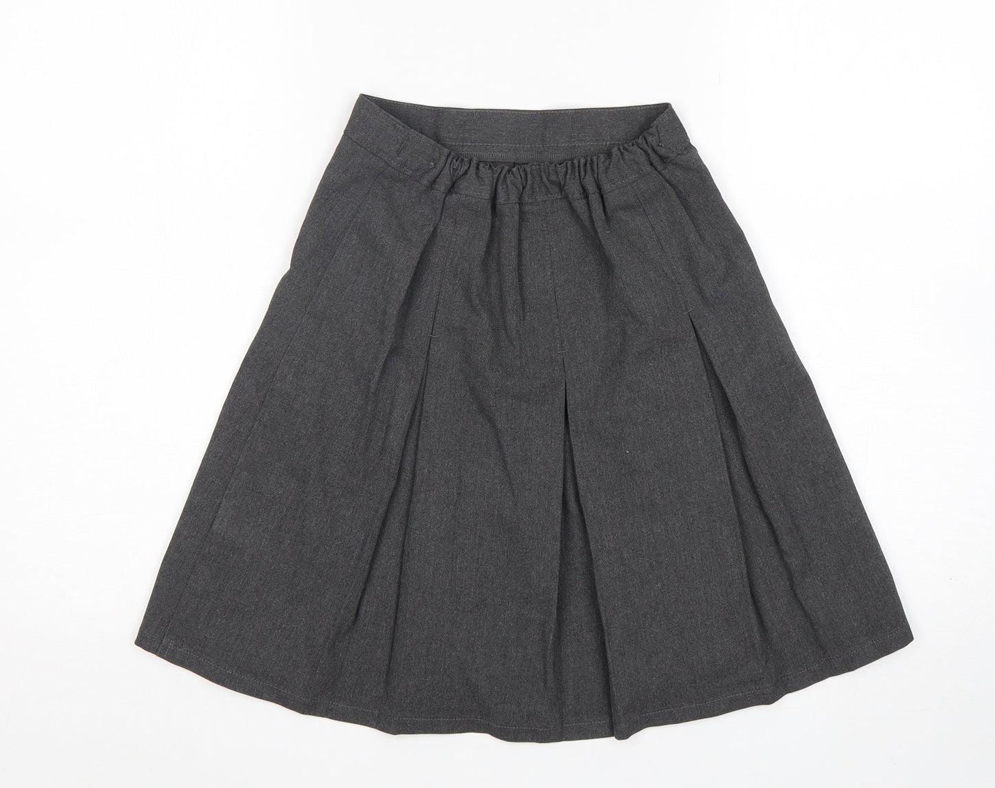 M&S Girls Grey  Polyester A-Line Skirt Size 9-10 Years  Regular