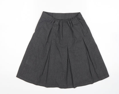 M&S Girls Grey  Polyester A-Line Skirt Size 9-10 Years  Regular
