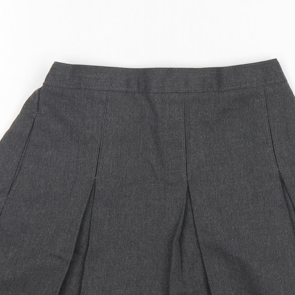 M&S Girls Grey  Polyester A-Line Skirt Size 9-10 Years  Regular