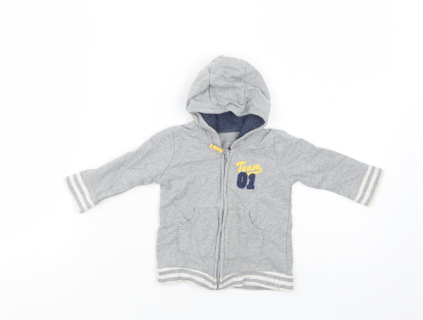 George Baby Grey  Cotton Full Zip Jumper Size 3-6 Months  Zip