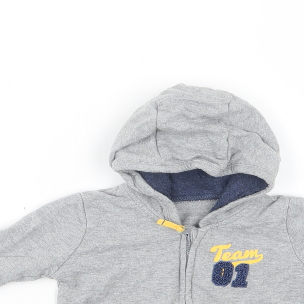 George Baby Grey  Cotton Full Zip Jumper Size 3-6 Months  Zip