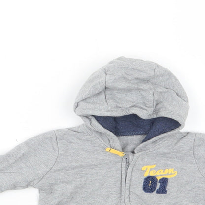 George Baby Grey  Cotton Full Zip Jumper Size 3-6 Months  Zip
