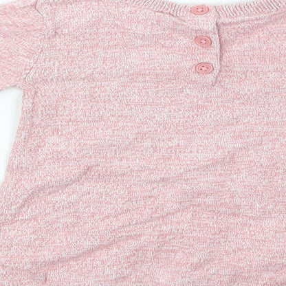 TU Baby Pink Striped Cotton Pullover Jumper Size 3-6 Months  Button