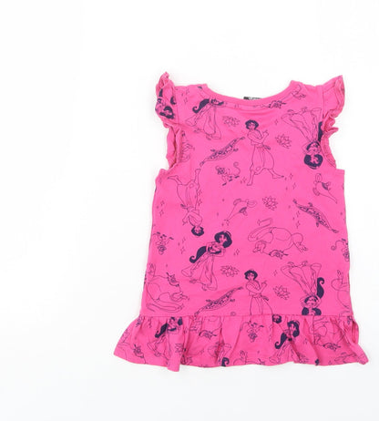 George Baby Pink Geometric Cotton Basic Blouse Size 18-24 Months Crew Neck  - Aladdin
