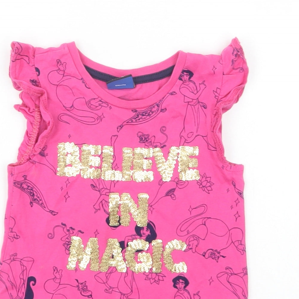 George Baby Pink Geometric Cotton Basic Blouse Size 18-24 Months Crew Neck  - Aladdin