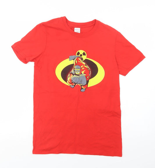 Womens UK Size S Gildan Red Basic T-Shirt