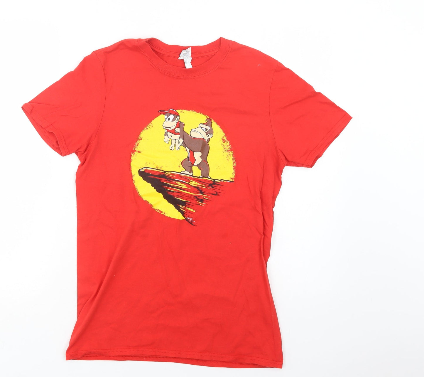 Womens UK Size S Gildan Red Basic Polo