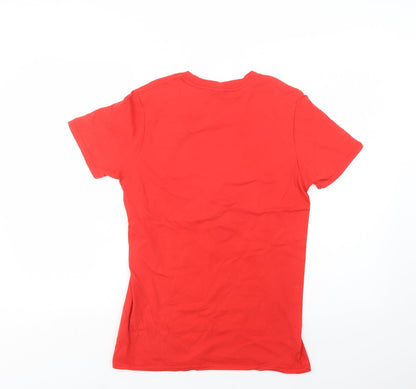 Womens UK Size S Gildan Red Basic Polo