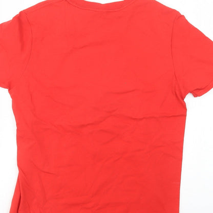 Womens UK Size S Gildan Red Basic Polo