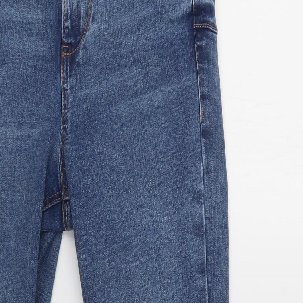 New Look Womens Blue  Cotton Skinny Jeans Size 6 L27 in Regular Button