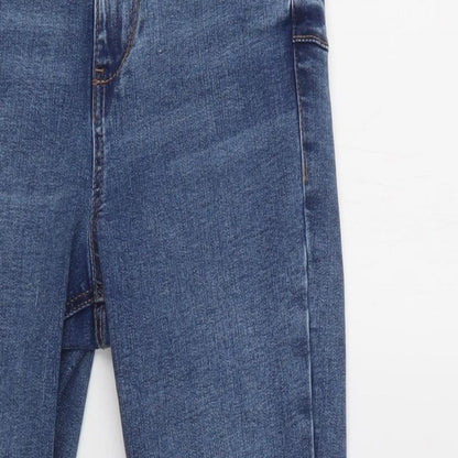 New Look Womens Blue  Cotton Skinny Jeans Size 6 L27 in Regular Button