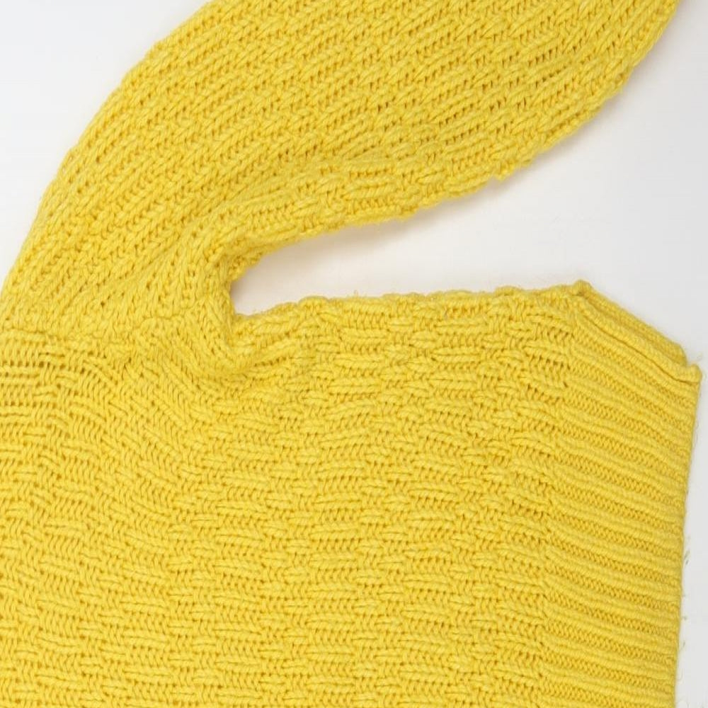 George Womens Yellow Boat Neck  Acrylic Pullover Jumper Size 8