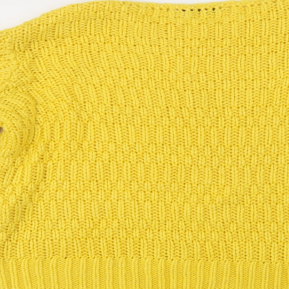 George Womens Yellow Boat Neck  Acrylic Pullover Jumper Size 8