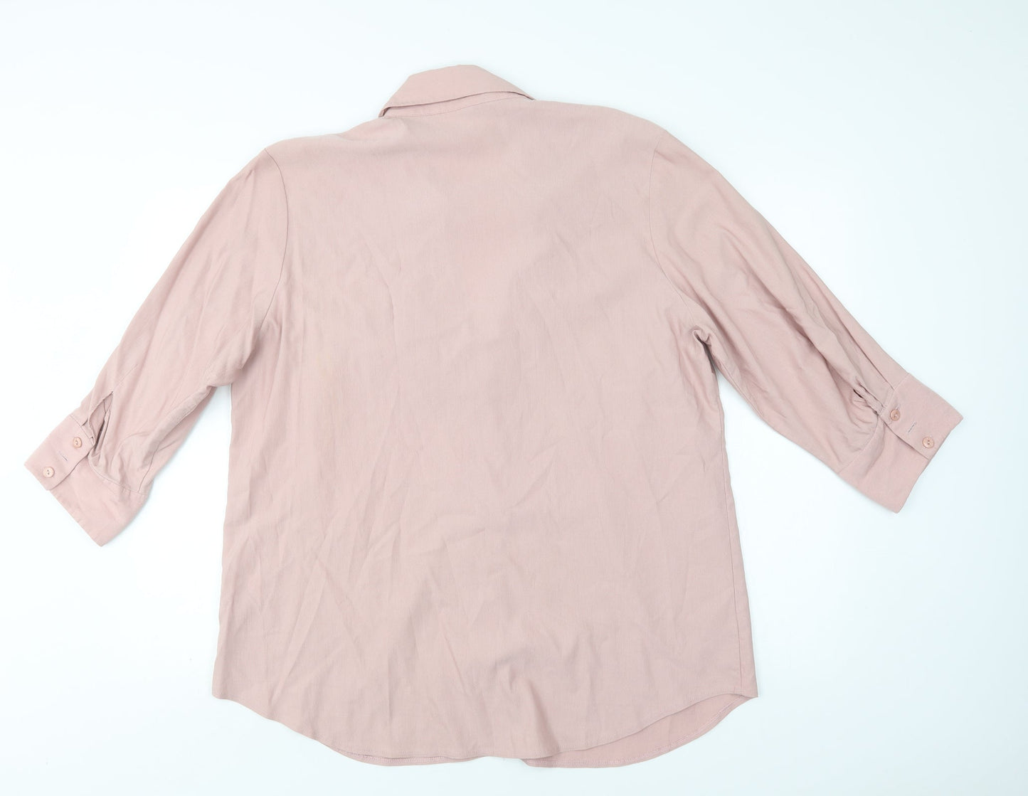 B.B.  Womens Pink  Viscose Basic Button-Up Size XL Collared