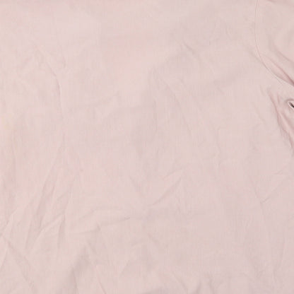 B.B.  Womens Pink  Viscose Basic Button-Up Size XL Collared