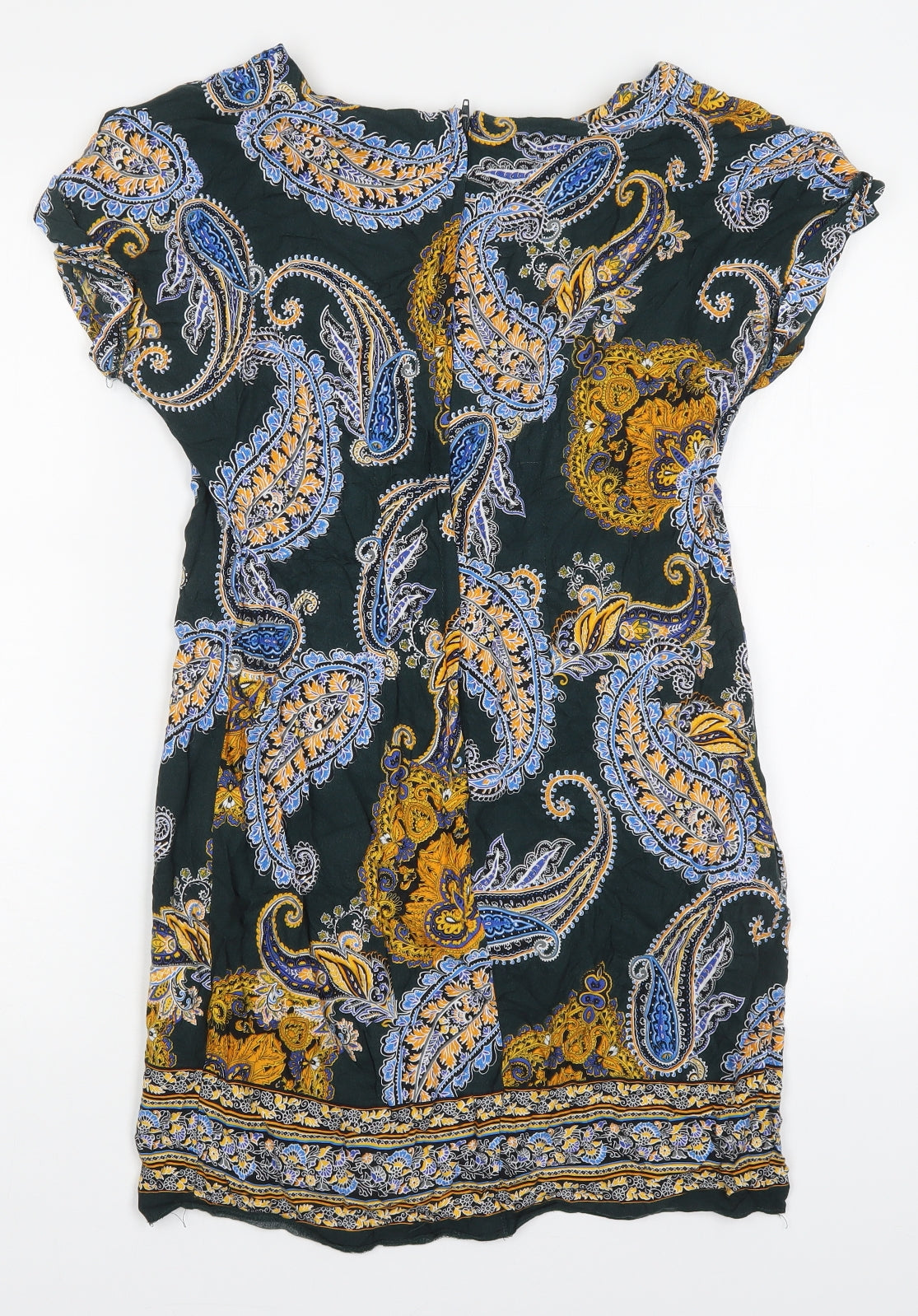 Dorothy Perkins Womens Multicoloured Paisley Viscose Mini  Size 8  Round Neck Zip