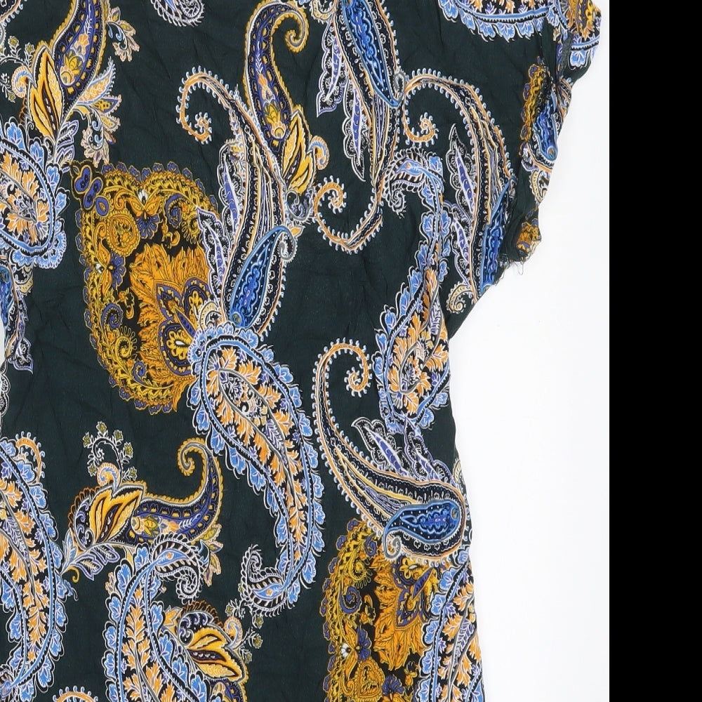 Dorothy Perkins Womens Multicoloured Paisley Viscose Mini  Size 8  Round Neck Zip