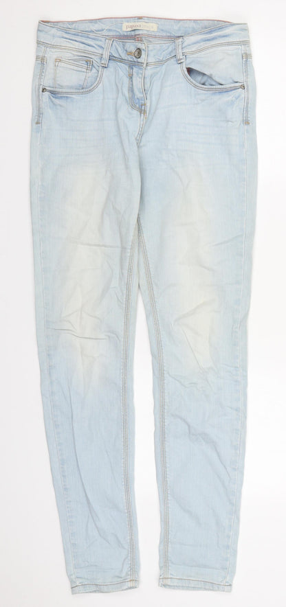 Papaya Womens Blue  Cotton Skinny Jeans Size 10 L31 in Regular Button