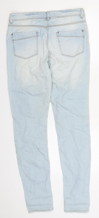 Papaya Womens Blue  Cotton Skinny Jeans Size 10 L31 in Regular Button