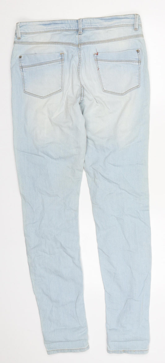 Papaya Womens Blue  Cotton Skinny Jeans Size 10 L31 in Regular Button