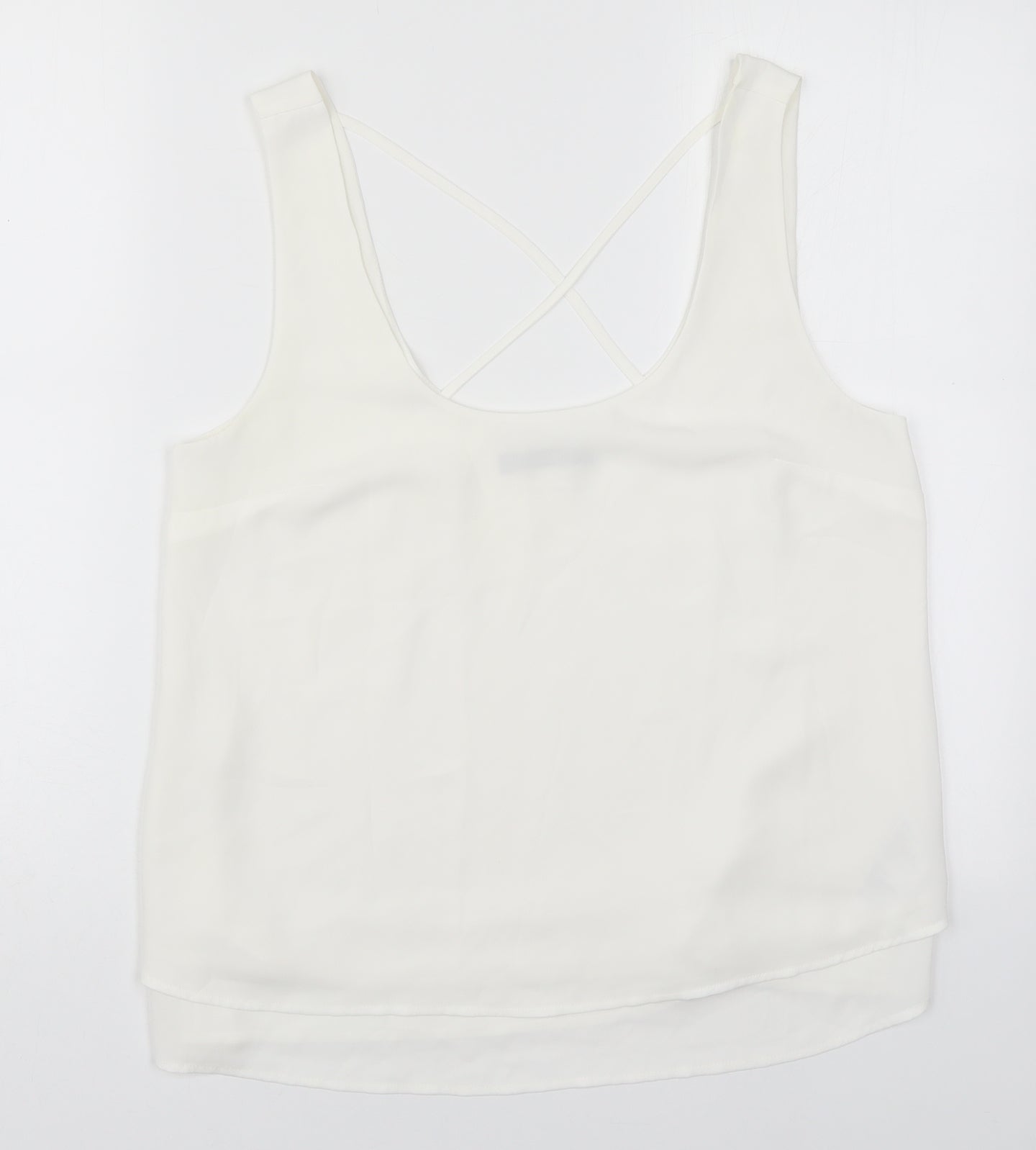 Womens UK Size 12 Oasis White Basic Tank