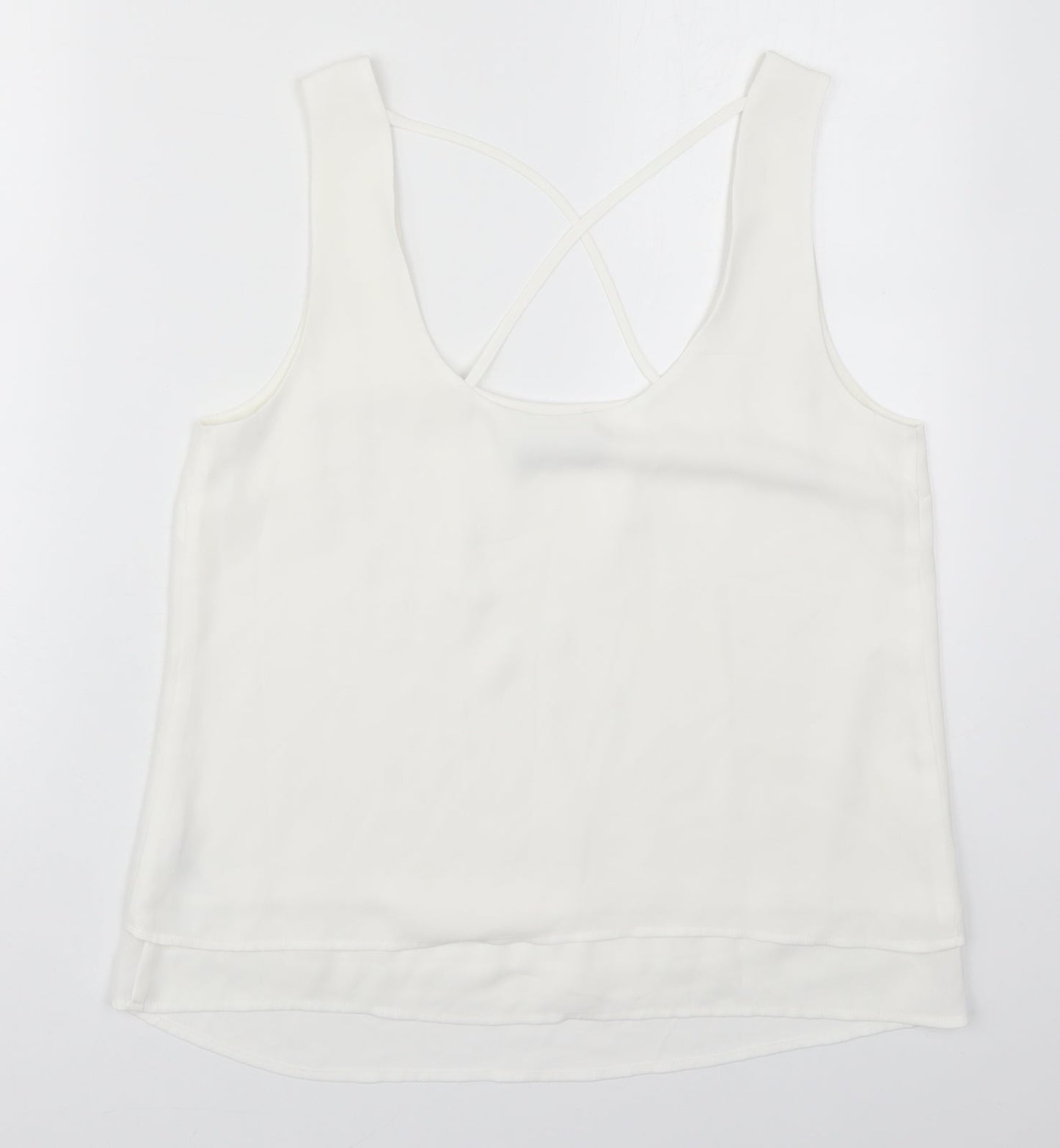 Womens UK Size 12 Oasis White Basic Tank