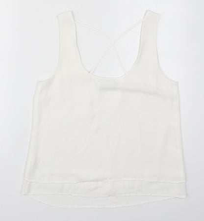 Womens UK Size 12 Oasis White Basic Tank