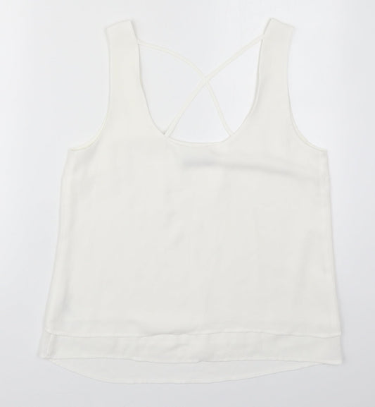 Womens UK Size 12 Oasis White Basic Tank