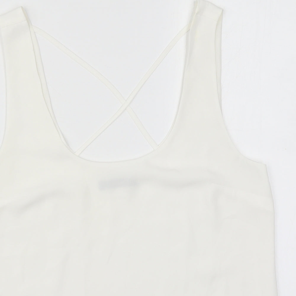 Womens UK Size 12 Oasis White Basic Tank