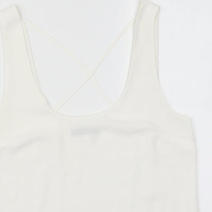 Womens UK Size 12 Oasis White Basic Tank