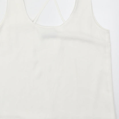 Womens UK Size 12 Oasis White Basic Tank