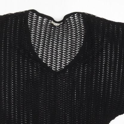 George Womens Black V-Neck  Acrylic Pullover Jumper Size 12