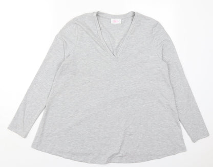 Womens UK Size L Savida Grey Basic T-Shirt