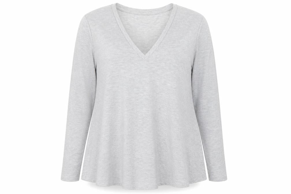 Womens UK Size L Savida Grey Basic T-Shirt