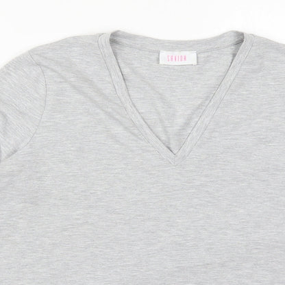Womens UK Size L Savida Grey Basic T-Shirt