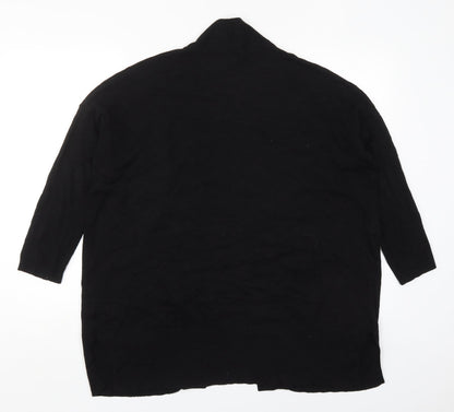 Atmopshere Womens Black Collared  Viscose Cardigan Jumper Size 12