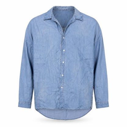 Mens UK Size S Replay Blue  Button-Up Long Sleeve Casual Shirt