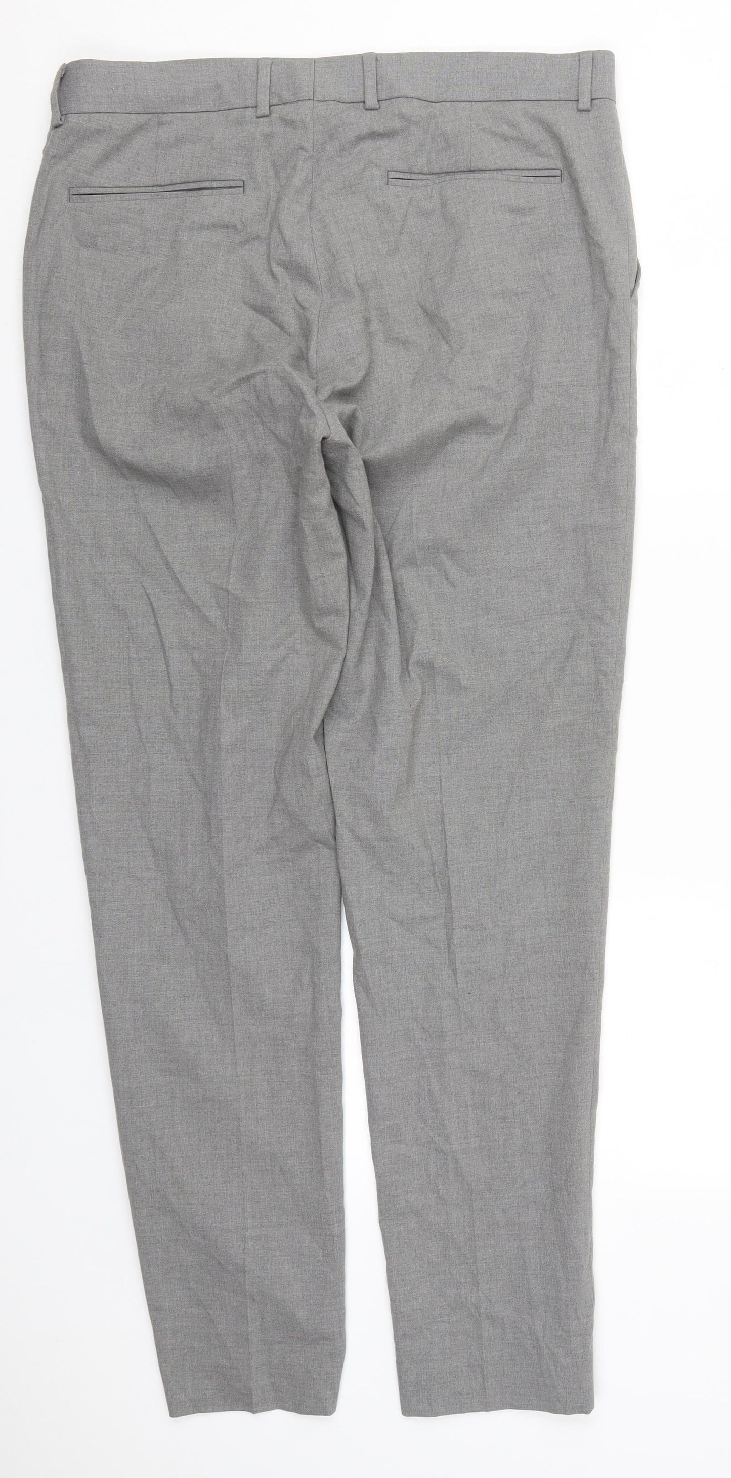 ASOS Mens Grey  Polyester Trousers  Size 32 L32 in Regular Hook & Eye
