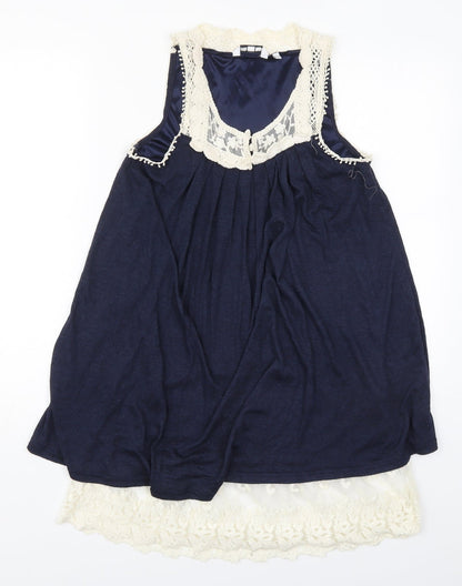 Womens UK Size 10 New Look Blue Basic Tank