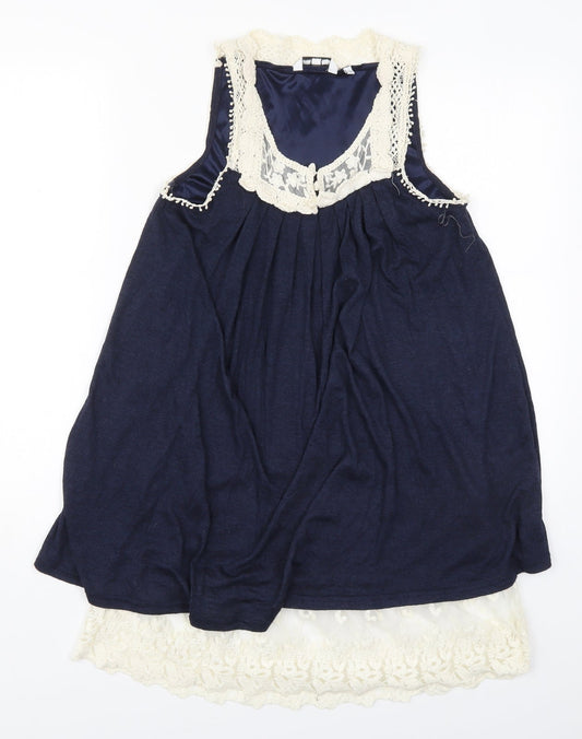 Womens UK Size 10 New Look Blue Basic Tank