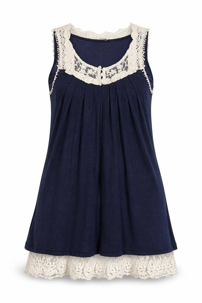 Womens UK Size 10 New Look Blue Basic Tank