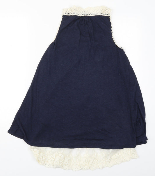 Womens UK Size 10 New Look Blue Basic Tank