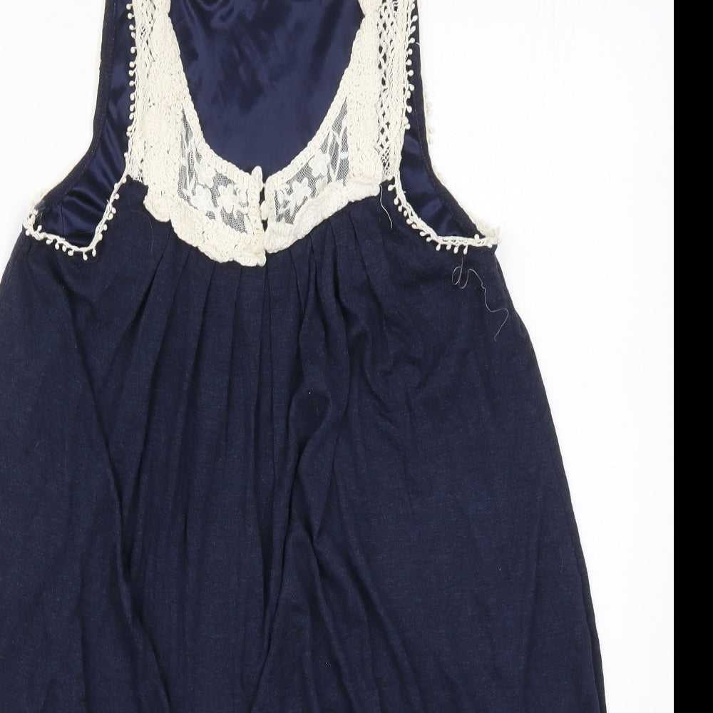 Womens UK Size 10 New Look Blue Basic Tank