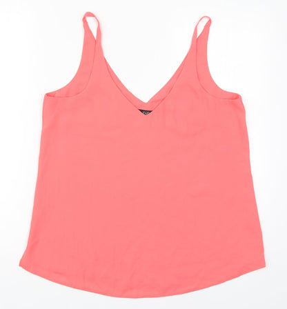 F&F Womens Pink  Polyester Basic Tank Size 12 V-Neck