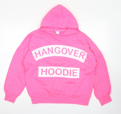 Hangover Hoodie Womens Pink  Polyester Pullover Hoodie Size S