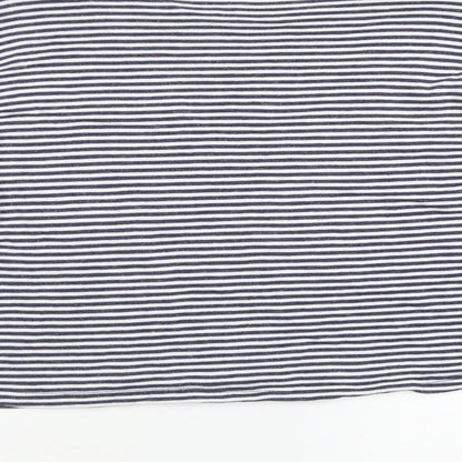 Topshop Womens Blue Striped Viscose Cropped T-Shirt Size 6 Crew Neck - Chest Pocket