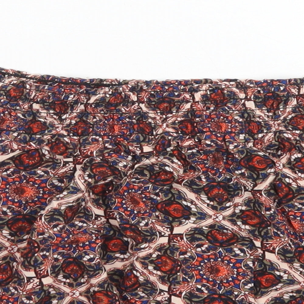 Womens UK Size 6 Topshop Red Cropped Blouse