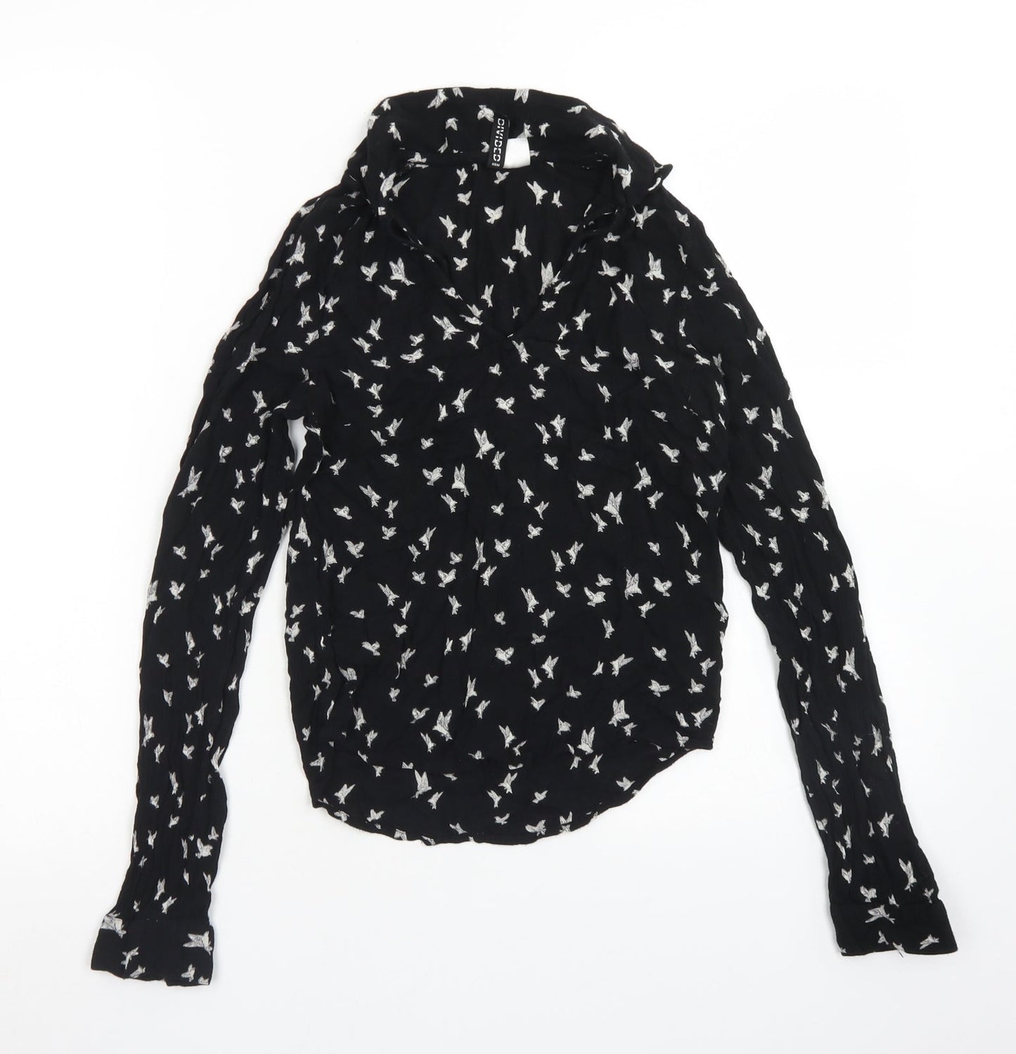 Womens UK Size 6 Divided Black Basic Blouse